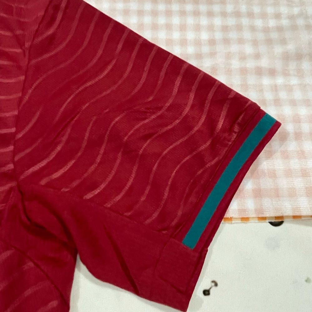 Puma Red Portugal Soccer Jersey with Green Trim and White Accents - Picture 8 of 11
